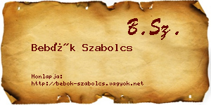 Bebők Szabolcs névjegykártya