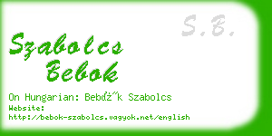 szabolcs bebok business card